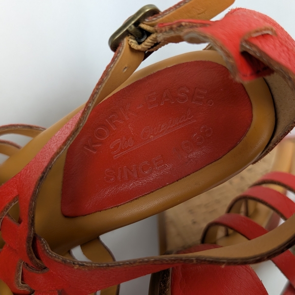 Red Strappy Wedge Sandals - Picture 9 of 11